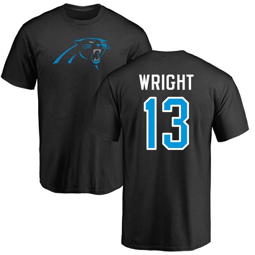 Carolina Panthers Men Black Jarius Wright Name and Number Logo NFL Football #13 T Shirt->women nfl jersey->Women Jersey
